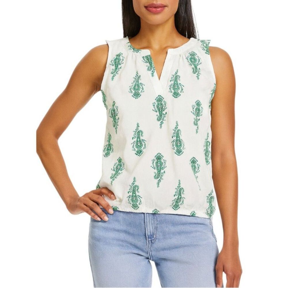 LOFT Petite Sleeveless Paisley Blouse | Size XXSP